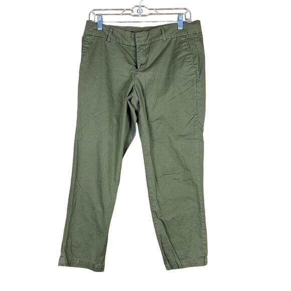 Kut from the Kloth Womens Pants Olive Green Crop Trouser Straight Ankle 8 - Picture 1 of 13